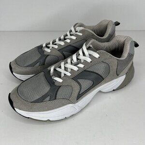 H&M Beige/Taupe Mesh & Suede Womens Size 10 Lace-Up Walking/Athletic Sneakers